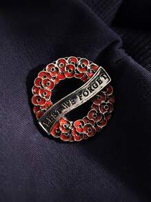 1 件“永志难忘”深红色罂粟花纪念胸针花环 - 珐琅水钻水晶钻石胸花，连衣裙配饰别针用于衣服包魅力学校，适合所有人，复活节，主题派对，愚人节，舞台表演，感恩节，万圣节，圣诞节，新年最佳生日情侣朋友礼物办公室配饰衬衫 - 彩色 - 查看 11