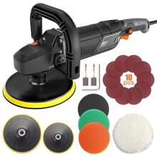 DOVAMAN Pulidora, 1500W, 180 mm/150 mm, 6 velocidades variables 600–3000 rpm