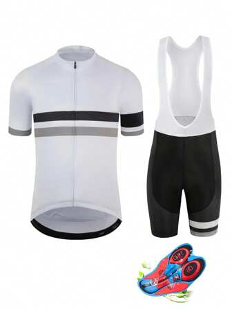 2 件男士夏季短袖骑行服自行车休闲服装公路车山地车透气短袖短裤骑行服