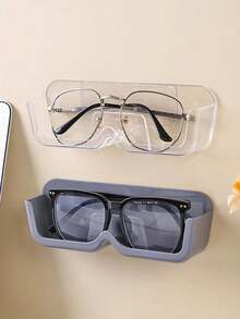 4pcs/Set Transparent Eyeglasses Storage Box, Bedside Organizer, Bathroom Rack, Eyewear Holder, Drill-Free Hard Protective Glasses & Tissue Box, Available In 1pc And 4pcs - Multicolor - View 10