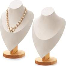 木制珠宝展示架，垂直项链架，女士吊坠和手链收纳架，收纳旅行必需品，返校宿舍收纳秋季装饰