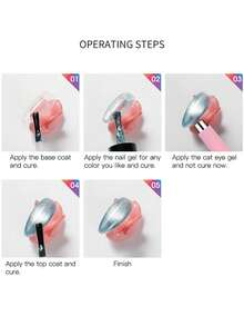 Imán de uñas mini de 5.9cm con estuche de silicona rosa, efecto de ojo de gato, barra magnética de atracción UV para uñas francesas, herramienta de manicura multifuncional, de vuelta a la escuela