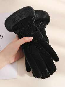 1 Pair Women's Winter Warm Gloves, Lined, Waterproof Windproof, Touchscreen Motorcycle Riding Gloves, 2025 New Arrival - Multicolor - View 8