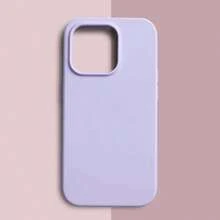 纯浅紫色完美TPU与液态硅胶混合材质手机壳 – 抗黄变，柔软防护，兼容 - 淡紫色 - 查看 2