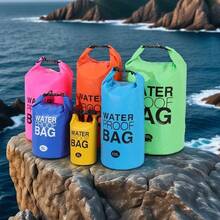 Foldable Waterproof Swimming/Rafting Bag: 6 Sizes (2L To 30L) + Adjustable Leak-Proof Strap - Amarillo - Ver 3