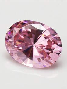 1 件 DIY 珠宝椭圆形宝石粉色方晶锆石散石 - 粉色 - 查看 7
