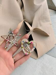 7 件彩色圆点银色金属发夹，新款韩式可爱甜美刘海夹，适合日常佩戴、购物和其他 10 种场合 - 彩色 - 查看 4