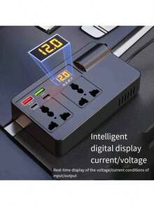 TISIFANG Car Power Inverter 12V-24V With USB Ports & Digital Voltage Display, Cigarette Lighter Adapter For Cars, RVs, And More