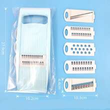 5-In-1 Kitchen Slicer, Vegetable Slicer With Multiple Blades For Potato Chips, Vegetable Cutter, Veggie Slicer, Shredder & Peeler, Suitable For Small Kitchen Tasks - Multicolor - View 8