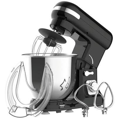  Advwin 6.5L 1400W Stand Mixer, 6-Speed Black Electric Food Mixer