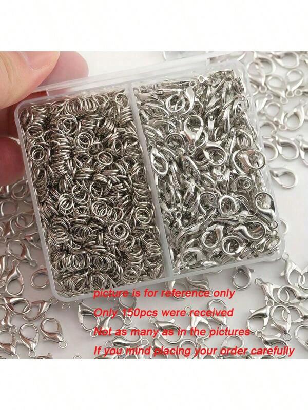 150pcs/Box Jewelry Making Kit: 50pcs Lobster Clasps & 100pcs Jump Rings, For DIY Bracelets, Necklaces, Anklets & Jewelry Findings