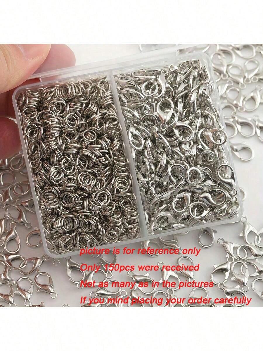 150 件/盒珠宝制作套件：50 件龙虾扣和 100 件跳环，用于 DIY 手链、项链、脚链和珠宝配件 - DIY配件 - 查看 1