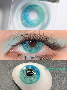 JeweLens 2 片装钻石角色扮演夜总会派对隐形眼镜绿色奢华软镜片 14.2 毫米万圣节服装角色扮演 - 綠色 - 查看 8