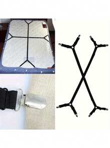 2 Pieces Of 4-Clip Adjustable Bed Sheet And Quilt Fastener, Adjustable Triangle With Elastic Fixer Pendant, Suitable For Bed Sheets, Mattress Covers, Sofa Cushions, Sofa Cover Buckles, Quilt Clips And Metal Clips.