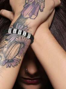 1pc Unique Leather Bracelet For Women Men Custom 1-10 Names Engraved Bracelets Customized Women Men Braided Leather Bracelets Gift For Mother Father Husband Wife Boyfriends Girlfriends Grandpa Grandma Birthdays Holidays Christmas Black Stylish, Vintage, Contracted, Simple, Unisex, Punk, Fall Fashion, Old Money Custom, Personalized - Silver - View 9