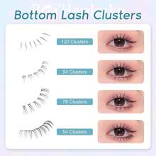 Bottom Lash Clusters 4 Styles Bottom Lashes 0.07 Thickness Clear Band Bottom Lash Extension 210pcs Bottom Lashes Clusters Natural Look Manga Bottom Eyelashes By - 自然下睫毛 - 查看 2