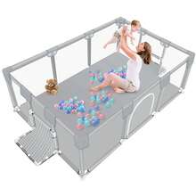 71 Inch Extra Large Baby Play Yard, Baby Playpen With Soft Breathable Mesh, Kids Indoor And Outdoor Playpen, Infant And Toddler Playpen, Non-Slip Base Playpen - 灰色 - 查看 1