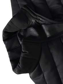 男士冬季加厚羽绒背心，加厚保暖背心，休闲无袖保暖加厚羽绒背心外套 - 黑色 - 查看 3