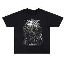 2025 Black Metal Darkthrone Dark Throne Rock Band Printed Cotton Men's And Women's T-Shirts High Quality Short Sleeve Men's Tee 2 - 黑色 - 查看 1