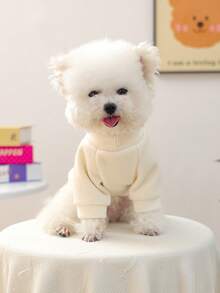 1 件宠物服装，适合小型犬幼犬的狗猫服装，可爱快乐小狗小猫服装，适合小型犬的温暖舒适宠物服装，圣诞节运动衫 - 白色 - 查看 10