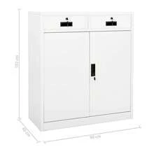Larryhot Mobiletto da ufficio Bianco 90x40x102 cm Acciaio, bello e pratico, ideale per riporre oggetti e decorare la casa - Bianco - Visualizzare 11
