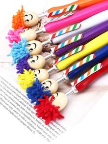 6/12 件卡通笔套装 - 绿色和红色 - 耐用且有趣的设计 - 塑料材质，适合学校、办公室和家庭使用，是返校、感恩节、圣诞节和万圣节礼物的理想选择 - 彩色 - 查看 4