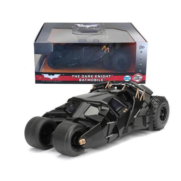 Burago Batimóvil de la serie Batman con licencia DC, escala 1:32, fundido a troquel - Batimóvil de "The Dark Knight", Batimóvil de "Batman Forever", Batimóvil de "Batman Arkham Knight", con puertas que se abren, carrocería de aleación con estuche de exhibición, modelos de exhibición premium para coleccionistas y entusiastas adultos