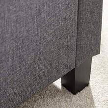 Bakaji Chest Pouf Container Footstool For Bedroom Bench Stool With Wooden Frame Fabric Upholstery Padded Opening Seat Dimensions: 110 X 40 X 40 Cm - Dark Grey - View 8