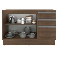 Gabinete Bajo Cocina Madesa Glamy 120cm Sin Encimera Color Marrón 04 - Marrón - Ver 3