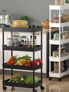 Carrito De Almacenamiento Multiusos Para La Cocina 4 Niveles - Negro - Ver 6
