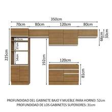 Integral Kitchen 350cm Glamy Madesa 01 Brown Color - Brown - View 3