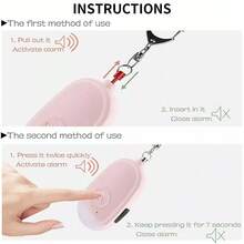 Pink Portable Self-Defense Alarm Keychain! USB Charging+130dB Alarm+LED Light, SOS Function Suitable For Women, Children, Elderly Runners, Essential For Wolf Protection