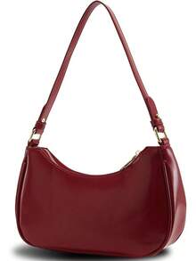 Shoulder Bag For Women Y2K  Hobo Handbags Purse Vegan Leather Clutch Handbag With 2 Adjustable Removable Straps - 紅色 - 查看 2