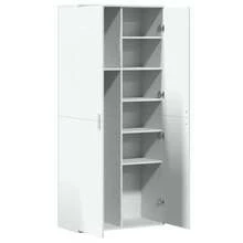 Aparador Alto Larryhot Blanco 80x35x180 cm Madera de Ingeniería, Hermoso y Práctico, Ideal para Almacenaje y Decoración del Hogar - Blanco - Ver 6