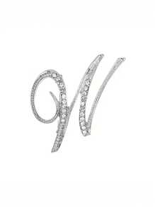 1 件 A-Z 字母水钻胸针 - 欧式风格，合金材质，镶嵌闪亮宝石，时尚别针，适合西装、衬衫、夹克、连衣裙、西装外套和毛衣，适合日常通勤、商务会议、约会和活动办公室配饰珠宝圣诞节万圣节衣服别针有趣可爱的教师礼物 - 銀色 - 查看 32