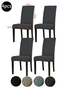 1pc/2pcs/4pcs/6pcs/30pcs Meteorite Gray Waterproof Milk Silk Coated Chair Covers, Classic Minimalist Design, Dust & Stain Resistant Stretch Chair Slipcovers, Suitable For Hotel, Restaurant, Living Room Chairs, Black, Light Gray, Khaki - Multicolor - View 12