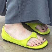 Women Flat Sandals - 螢光綠 - 查看 3