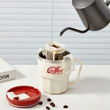 WORTHBUY 1 个 400/480ML 304 不锈钢咖啡杯,双层隔热咖啡杯,奶茶水杯带手柄和盖子,密封防漏饮水杯,适合学生和成人在家中、学校、宿舍、办公室、户外露营、野餐、旅行、上学时使用 - 彩色 - 查看 6