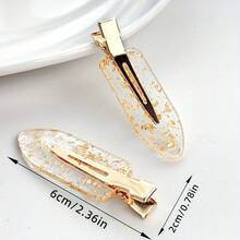 4/8pcs Gold Glitter Hair Clips Bridal Hairpins Bridesmaid Hair Accessories Elegant Hair Decorations Hair Accessories - Gold - View 3