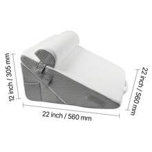 Bed Wedge Pillow For Sleeping, 3 Pcs Adjustable Orthopedic Bed Wedge Set, With Jacquard Washable Cover & Foam Support, Post Surgery Pillow For Acid Reflux Back Pain Snoring Relief, White/Grey - White - View 10