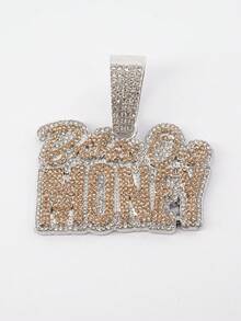 1pc Fashionable New Fully Rhinestone "Brother Over Money" Pendant Necklace, Men's Jewelry Accessory - Brother Over Money - View 14