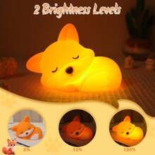Cute Fox Lamp,Cute Fox Night Light,Dimmable Silicone Animal Night Light Bedside Touch Lamp,Fox Lamps For Bedroom Decor Christmas Gifts - Multicolor - View 5