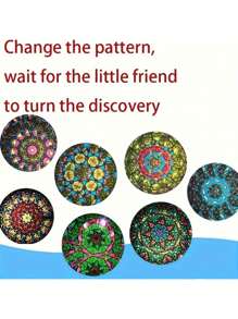 1 个旋转万花筒，神奇魔幻百变内部观看万花筒万圣节、圣诞节礼物、感恩节