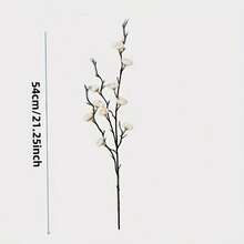 10枝仿真梅花枝 21.25英寸 塑料仿真花 适用于家居酒店办公室婚礼派对花园装饰节日和季节性活动花艺装饰 - 彩色 - 查看 5