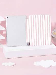 极简粉色直线图案平板电脑保护套,兼容 iPad 9.7/10.2/10.5/10.9/12.9/Pro 11(第十代)、Galaxy Tab S6 Lite 10.4 英寸、Kindle Paperwhite 第十二代(2024 年款)、Kindle 第十一代(2022 年款),柔软防震,带智能支架/自动唤醒/睡眠功能 - 彩色 - 查看 3