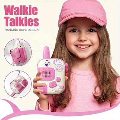 2pcs :Unicorn Walkie Talkies Toys For Girls And Boys,Birthday Gifts For 3+ Years Old, Camping Outdoor Games,Christmas Stocking Stuffers For Girls Kids,Interactive Role-Playing Toy