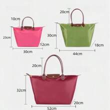 Shoulder Tote Bag For Women, Large Capacity Oxfold Top-Handle Purse, Foldable Weekend Hobo Handbag - Black - View 3