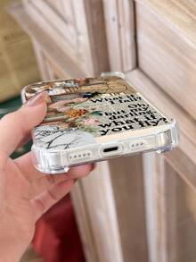 Funda de teléfono premium compatible con iPhone 11/12/13/14/15/16 Pro Max, estilo vintage, con patrón de chica de café y lema, transparente, antideslizante, resistente a caídas y arañazos, regalo de primavera, versión internacional, no la versión nacional - Multicolor - Ver 4