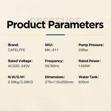 CAFELFFE Hot/Cold Coffee Maker, 20Bar Espresso Machine, 2in1 Coffee Machine For DG Capsule/Nes Original Capsules - EU F Type Plug(220-240V) - View 5