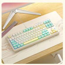 HP Keyboard K120 87-Key Compact Gaming Keyboard Portable Gaming Tool Colorful Breathing Backlight Splash-Proof Design Durable Mechanical Feel Multi-Color Keycaps Creamy Yellow Green